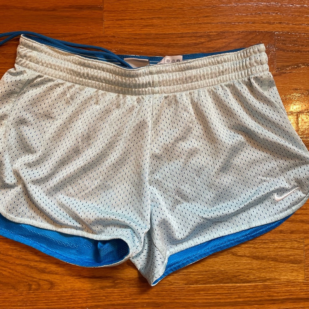 NIKE women’s blue mesh shorts, light used, great condition, size XS